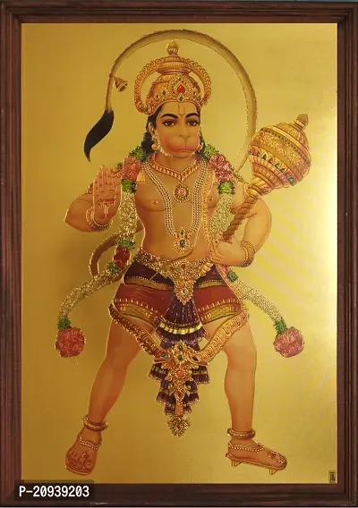 SAI BALAJI ACRALICS Hanuman ji Digital Reprint 13 18 inch x 8 18 inch Painting With Frame