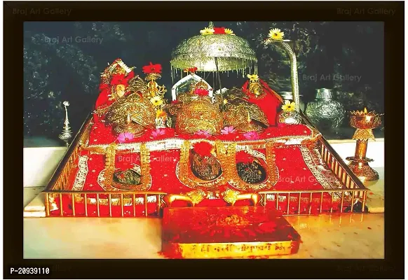 Braj Art Gallery Mata Vaishno Devi Pindi Darshan Photo Frame Digital Reprint 13 5 inch x 19 5 inch Painting With Frame