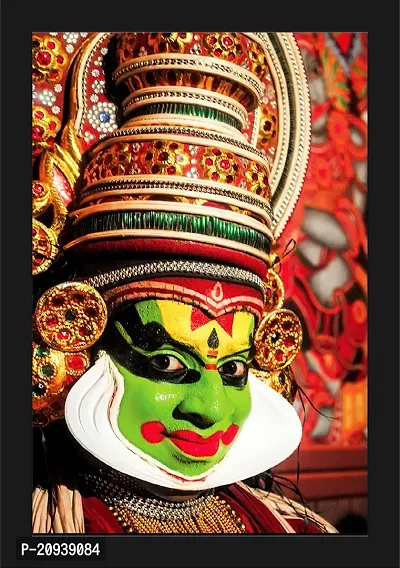 jog craft kathakali dance kathakali photo frame kathakali painting Digital Reprint 13 5 inch x 9 inch Painting With Frame