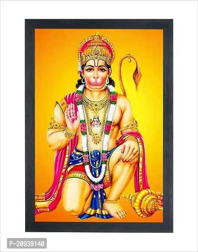 Chitransh Gifts Lord Hanuman ji Wall Mounted Photo Painting Digital Reprint 14 inch x 20 inch Painting With Frame