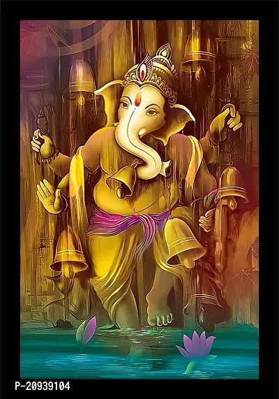 jog craft ganesh ji photo frame ganeesh ji painting ganesh ji photo Digital Reprint 20 inch x 14 inch Painting With Frame