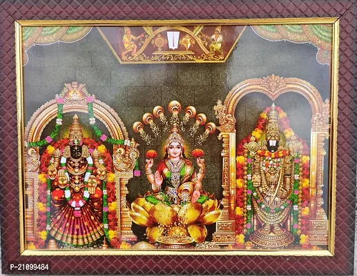 Sai Balaji Acralics Tirupati Balaji With Lakshmi And Padmavati Religious Frame