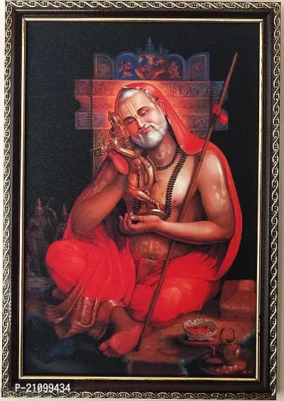 Sujarta Raghavendra Swamy Photo Medium Size 13 9 Inch Frame Vinyl Print 6 Mm Board Religious Frame