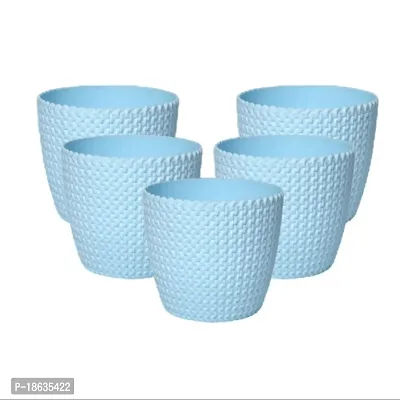 HARSHDEEP-Capri-Indoor Home Living Room Tabletop Decorative Flower Pots 5.5 Inch Set Of 5 (Blue)-thumb0