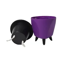 Lagos-Self Watering Planters, Flower Pots For Indoor Plants, Home Office Table Top Decor 5.1 Inch Set Of 3 (Purple)-thumb2