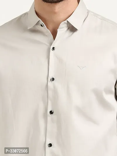 Stylish Beige Cotton Long Sleeves Casual Shirts For Men-thumb4