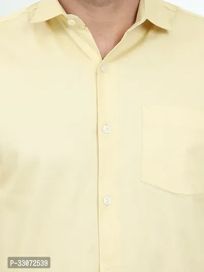 Stylish Yellow Cotton Long Sleeves Casual Shirts For Men-thumb5