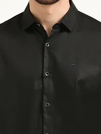 Stylish Black Cotton Long Sleeves Casual Shirts For Men-thumb3