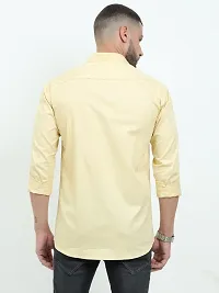 Stylish Yellow Cotton Long Sleeves Casual Shirts For Men-thumb1