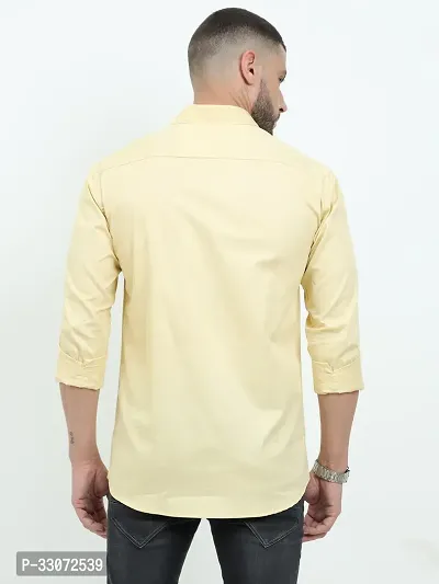 Stylish Yellow Cotton Long Sleeves Casual Shirts For Men-thumb2