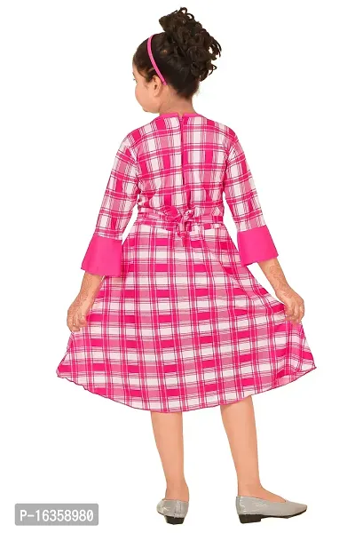 Checked Printed Frock for Girls-thumb3