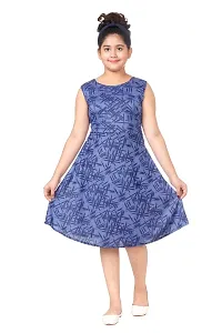 Blue Designed Girls Frock With Jacket-thumb1