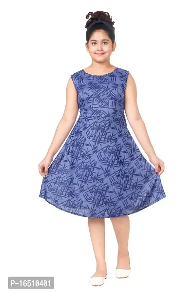 Blue Designed Girls Frock With Jacket-thumb2