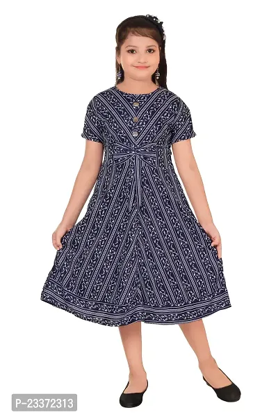 Classic Cotton Blend Dress for Kids Girls-thumb0