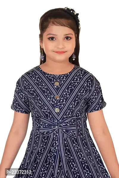 Classic Cotton Blend Dress for Kids Girls-thumb2