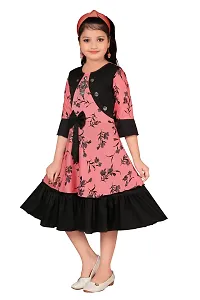 Stylish Pink Cotton Blend Dresses For Girls-thumb1