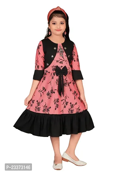 Stylish Pink Cotton Blend Dresses For Girls-thumb3