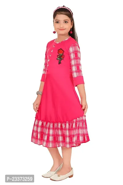 Classic Cotton Blend Dress for Kids Girls-thumb4