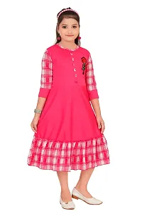 Classic Cotton Blend Dress for Kids Girls-thumb4