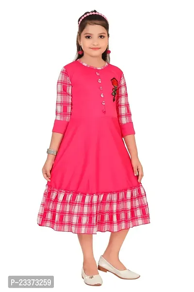 Classic Cotton Blend Dress for Kids Girls-thumb5