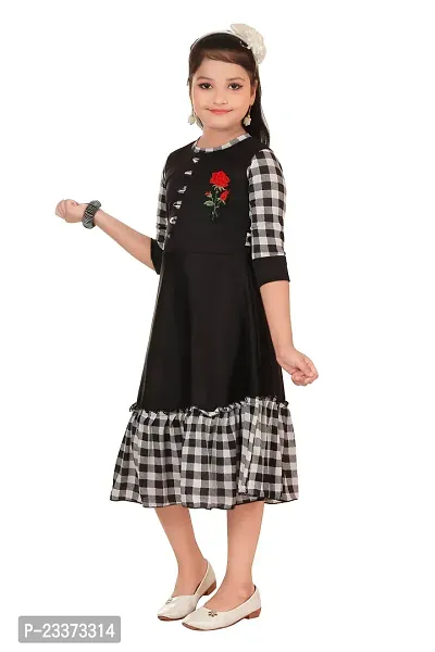 Classic Cotton Blend Dress for Kids Girls-thumb5