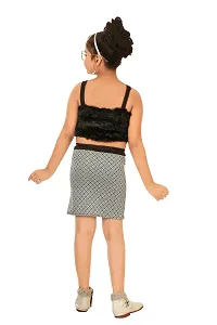 Black Fur Top and Skirt for Girls-thumb1