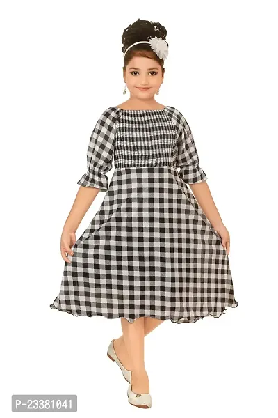 Classic Cotton Blend Dress for Kids Girls-thumb4