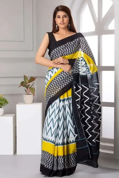 Attractive Cotton Saree with Blouse piece 