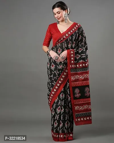 Latest Beautiful Cotton Saree with Blouse piece-thumb0