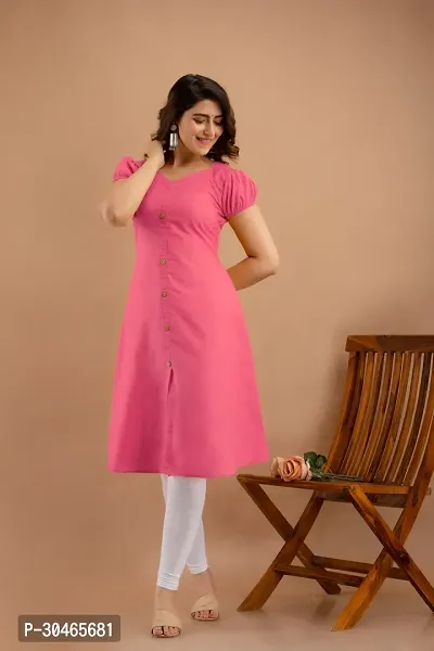 Stylish Cotton Blend Kurta For Women-thumb0