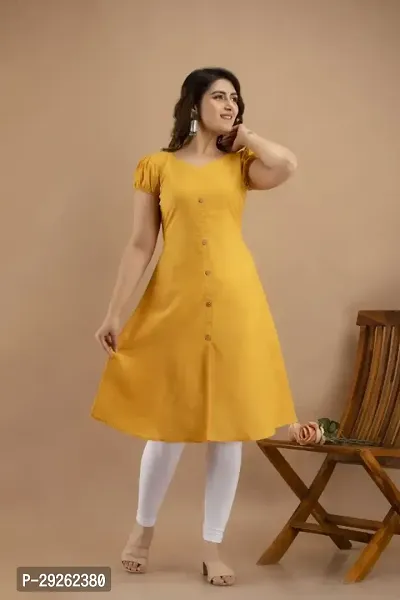 Classic Cotton Blend Puffed Sleeve Kurta for Women