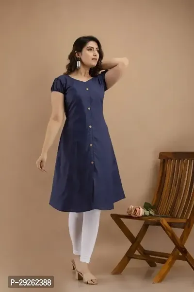 Classic Cotton Blend Puffed Sleeve Kurta for Women