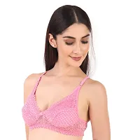 TAUSHI ASHA Enterprises Floral Net Bra Panty Set/Lingerie Set Full Coverage/Wirefree/Non Padded (Net Bra)-thumb3