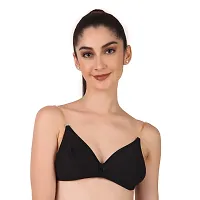 TAUSHI Women's Non Padded Wire Free Bra Solid Full Coverage Bra Combo - 02-thumb1