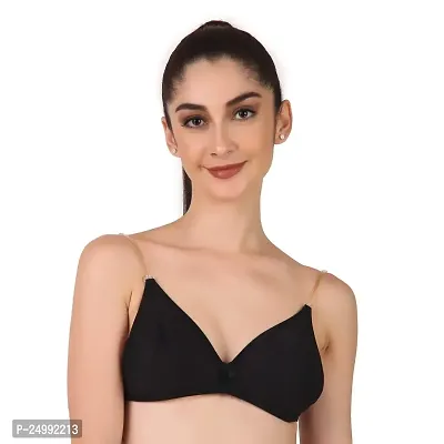 TAUSHI Women's Non Padded Wire Free Bra Solid Full Coverage Bra Combo - 02-thumb2