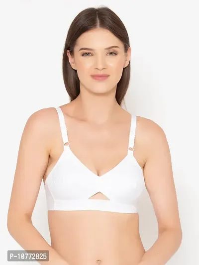 Groversons Paris Beauty Women's Cotton Non-Padded Wire Free T-Shirt, Push-Up, Full-Coverage Bra (CHANDERKIRAN_White, Mouve_32)-thumb3