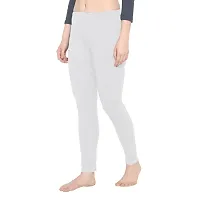 Groversons Paris Beauty Women?s Tailored Fit Solid Thermal Bottom White-thumb2