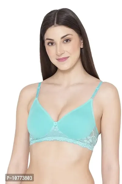 Groversons Paris Beauty Women Full Coverage Everyday LACE Bra Green