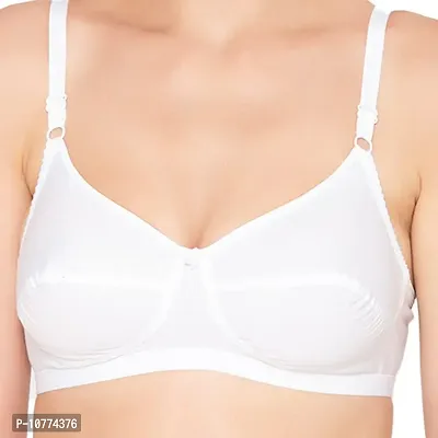 Groversons Paris Beauty Women's Poly Cotton Bra,Non-Padded-Non-Wired Full Coverage Bra (BR009-WHITE-40B)-thumb5