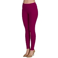 Groversons Super Soft Fabric, Non-Transparent, Ankle Length Leggings (Ankle-Magenta-XL)-thumb3