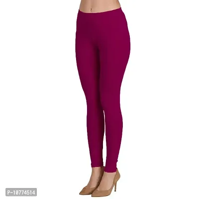 Groversons Super Soft Fabric, Non-Transparent, Ankle Length Leggings (Ankle-Magenta-XL)-thumb4