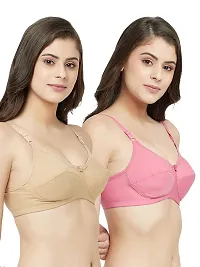 Groversons Paris Beauty Cotton Rich Non Padded Non Wired Full Coverage Bra -PO2,30B(Mauve, Nude)-thumb2