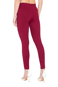 Groversons Super Soft Fabric, Non-Transparent, Ankle Length Leggings (Ankle-Maroon-L)-thumb3