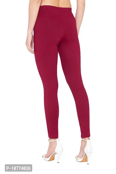 Groversons Super Soft Fabric, Non-Transparent, Ankle Length Leggings (Ankle-Maroon-L)-thumb4