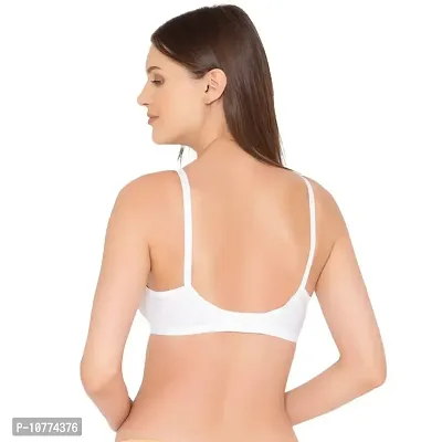 Groversons Paris Beauty Women's Poly Cotton Bra,Non-Padded-Non-Wired Full Coverage Bra (BR009-WHITE-40B)-thumb2