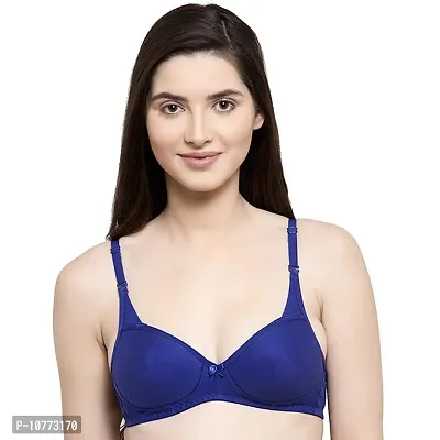 Light Padded Cotton semless Full Coverage Bra-Royal Blue