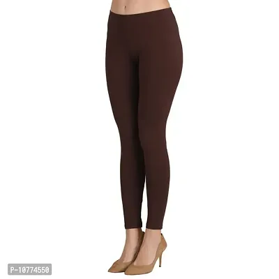 Groversons Super Soft Fabric, Non-Transparent, Ankle Length Leggings (Ankle-Coffee-L)-thumb3