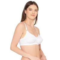 Groversons Paris Beauty Women's Poly Cotton Bra,Non-Padded-Non-Wired Full Coverage Bra (BR009-WHITE-40B)-thumb2