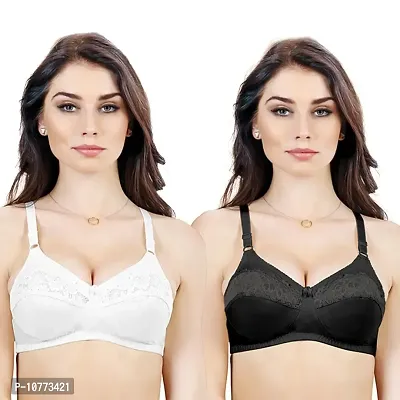 Groversons Paris Beauty Women's Cotton Non Padded Wire Free T-Shirt Bra (Trinity-Combo-2_Multicolor_44B)-thumb0