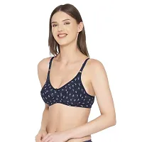 Groversons Paris Beauty Non Padded Printed Full Coverage T-Shirt Bra NavyBlue-thumb2